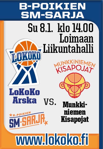 B-poikien SM-sarjan koripallo-ottelu: LoKoKoArska - Munkkiniemen Kisapojat