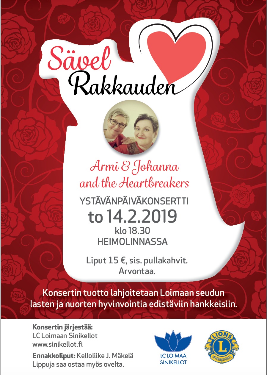 Sävel Rakkauden Ystävänpäiväkonsertti 14.2.2019 klo 18.30 Heimolinnassa